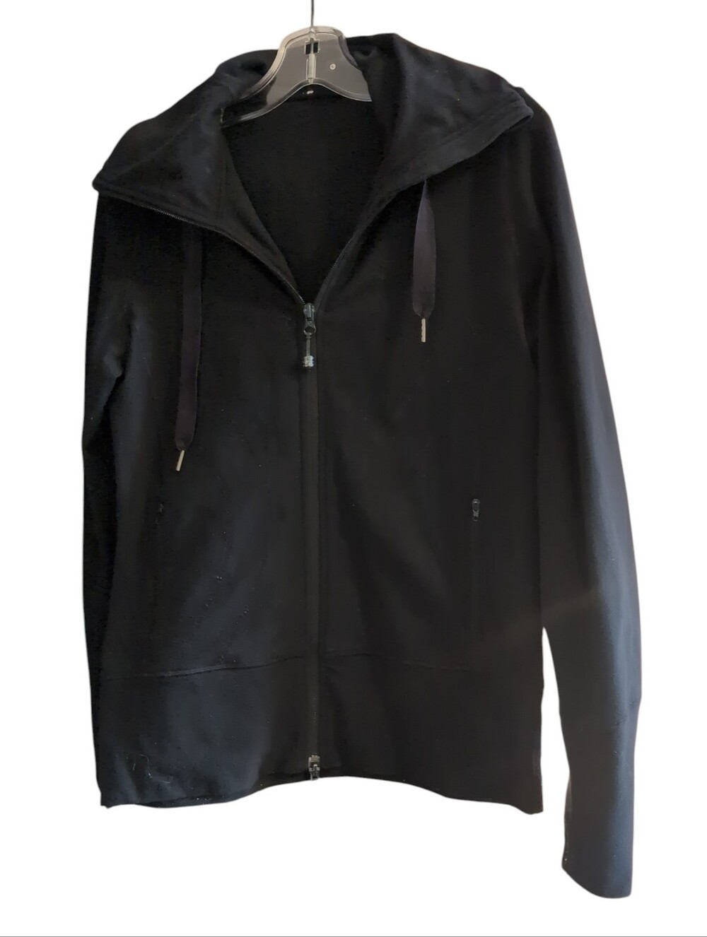Lululemon Black Zip Up Jacket Size 8 Hooded Athletic Yoga Sweater